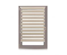 Relaxdays, Marrone Tenda a Rullo Doppia, con Righe e Staffa di Fissaggio Catenella, Misure HxL 90x150 cm, Stoffa L:86 cm, Poliuretano, 150 x 90 x 6,5 cm