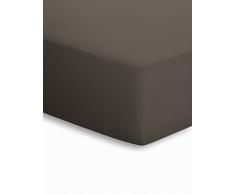 Schlafgut Jersey-Elasthan Lenzuolo con Angoli, Cotone/Tessuti Misti, Marrone Cacao, 220 x 200 x 1 cm