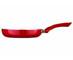 Premier Housewares 0408172 Padella Ecocook, in Alluminio Rosso, Rivestimento Bianco in Ceramica, Maniglia in Resina Fenolica