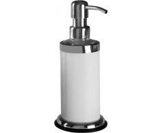 SANWOOD 6392426 - Dispenser Sapone in Acciaio Inox Verniciato a Polvere, Colore: BiancoCromato