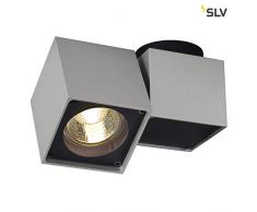 SLV Altra DICE SPOT 1 - Plafoniera angolare, colore: grigio/nero, GU10, max. 50 W, alluminio,
