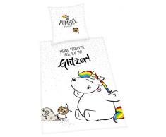 Herding 4401448050Â Set di Set Copripiumino singolo e federa, Cotone, Bianco, 200Â x 135Â cm