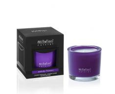 Millefiori Natural Candela, Viola, 9.5x9.5x10.5 cm