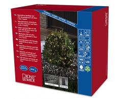 Konstsmide catena luminosa LED a Cluster, con Off e sensore luminoso, timer, per esterni, IP44, 480Â diodi a luce bianca calda, funzionamento a batteria, cavo nero, 4Â x D 1,5Â V exklusiv 3736Â âÂ 100