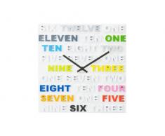 Present Time UK, Orologio da parete Karlsson KA5220MC One Two Three MDF multicolor, Multicolore (Mehrfarbig)