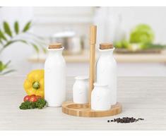 Esmeyer LINDOS - Set di 5 mensole in ceramica, altezza 18,5 cm, colore: Bianco