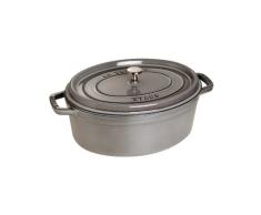 STAUB Cocotte Casseruola Ovale, Ghisa, Grigio Grafite, 37 cm