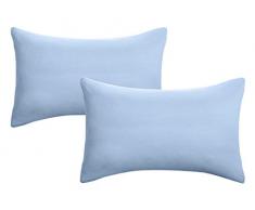 Biberna 0077144Â Jersey di federe in 100% Cotone con Cerniera, Confezione da Pezzi, 40Â x 60Â cm Blu Ghiaccio, 27Â x 18Â x 3Â cm