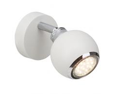 Lampada BRILLIANT Ina Faretto LED da parete bianco/cromato | 1x LED-PAR51, GU10, 3W lampada a riflettore LED inclusa, (250lm, 3000K) | Scala da A ++ a E | Testa orientabile