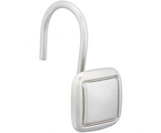 AmazonBasics - Ganci per tenda da doccia quadrati con decorazione a incisione, in nichel, 9 UnitÃ 