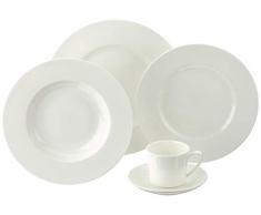 Rosenthal 61040-800001-18743 Jade - Servizio da tavola in Porcellana fine Bone China, 30 Pezzi, Colore: Bianco