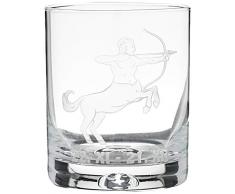 Crystaljulia 05920 - Bicchiere da whisky con incisione Zodiak SchÃ¼tze e Crystalite, 250 ml