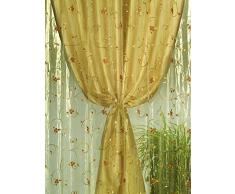 Home Collection TDS117 Tenda Doppia Shantung, Poliestere, Oro, 140x290 cm