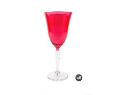 Excelsa Crystal Set 6 Calici Vino, Vetro, Rosso