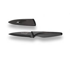 ECHTWERK Vera Opera EW-SS-0150 BlackSteel spelucchino in Acciaio, Coltello da Cucina, Lama Circa 9 cm, Nero, Acciaio Inox, Schälmesser - 9cm