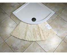 Cazsplash - Tappetino da Doccia Curvo, Piccolo, Microfibra, Crema, Medium