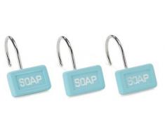 Sealskin Soap 12 Anelli per Tenda Doccia Colore: Turchese (Blu)