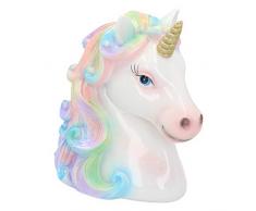 Nemesis Now - Salvadanaio a Forma di Unicorno, 17 cm, 14 cm, Colore: Bianco