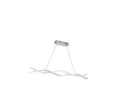 Eglo - Lampada a sospensione, Alluminio, integrato, cromato, bianco, 100 x 8 x 120 cm, led