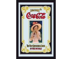 Empire 538918 - Specchio con Cornice di plastica ad Effetto Legno, con Stampa a Motivo Coca Cola Most Refreshing, 20 x 30 cm