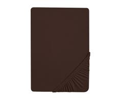 Biberna 77144/555/046, Lenzuolo con angoli in Jersey elasticizzato, Marrone (mocca), 180 x 200 cm - 200 x 200 cm