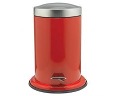Sealskin Acero Pattumiera a Pedale, Acciaio Inox, Rosso, 22,4 x 23 x 28,5 cm