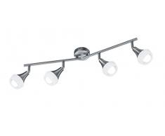 Trio Leuchten Lampada da soffitto E14, 40 W, Nickel Satinato, 9 x 68 x 19.5 cm