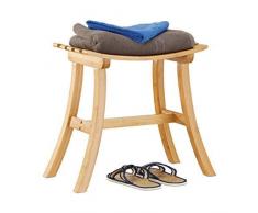 Relaxdays 10022339 Sgabello in BambÃ¹, Design Curvo, Elegante, per Guardaroba, HxLxP: 48 x 56 x 28,5 cm