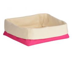 Premier Housewares 1901102 Cestino per Pane in Poliestere Rosa e Cotone Crema