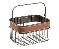 Interdesign 65151EU Laredo cestino portaoggetti, con manico, per cucina, in poliestere, colore: marrone, 23,622 17,145 14,98 x x cm