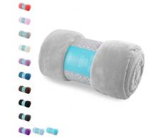 AmeliaHome Tyler Collection - Coperta in Microfibra e Pile, Morbida e Morbida, Poliestere, Grau, 170 x 210