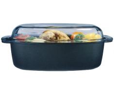 GSW 410557 Gourmet - Rostiera con Coperchio in Vetro, 38 x 24 cm, 9 Litri