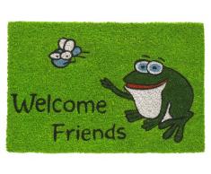 HMT 147.412 Motivo Zerbino Welcome Friends Coco Rana Verde 40 x 60 cm
