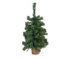 Idena Albero di Natale Decorativo, con 20 LED, 60 cm, Funzionamento a Batteria, Timer da 6 Ore