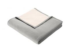 Bocasa Pure Nature Coperta, 150 x 200 cm, 50 % cotone e 50 % pura lana vergine, Argento