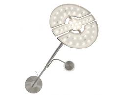 Briloner Leuchten Piantana LED dimmerabile, mezzelune, orientabili, braccio lettura, 21 W e 3.5 W, lampadine integrate, Ã 28 x 180 cm (D x A)