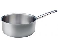 Pentole Agnelli Linea Acciaio Casseruola Bassa con Manico, 24 cm