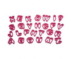 Decora Confezione 27 Tagliapasta Alfabeto, Plastica, Rosa, 5.2 x 2.2 cm
