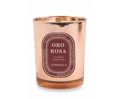 Galileo Casa 2410681 Candela Profumata Cannella, Oro/Rosa, 8x8x10 cm