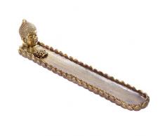 Puckator bud248Â bruciatore di incenso Testa di Buddha Thailandese in Resina Dorata 25Â x 4Â x 5,5Â cm
