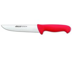 Arcos Serie 2900 - Coltello Scannare Coltello Macellaio Coltello Bistecca - Lama Acciaio Inossidabile Nitrum 180 mm - Manico Polipropilene Colore Rosso