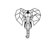 Decorazione da Parete in Metallo, Motivo: Elefante, Colore: Nero, per Soggiorno, Ufficio, Parete