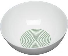Alessi AGV31/3 Acquerello Ciotola, Bone China, Bianco/Verde, 4 Pezzi
