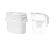 AmazonBasics - Caraffa filtrante per Acqua, 2,4 L + Cartucce filtranti, Confezione da 12