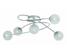 Trio Leuchten Juri Trio 613210506 Lampadario, in Cromo con Sfere in Intreccio di Alluminio, 70 cm G 9, 40 W