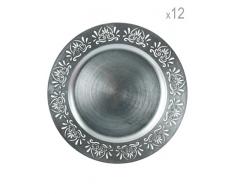 Galileo Casa 2175973 Sottopiatto, Melamina, Argento, 33x33x2 cm