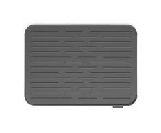 Brabantia Sink Side Tappetino Scolapiatti, Silicone, Grigio (Dark Grey), 43.8 x 32.5 x 0.9 cm