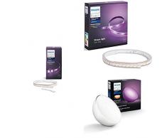 Philips Lighting LightStrip Plus Striscia LED 11 W, Bianco, 1m, 1600 Lumen + Lightstrip Plus Striscia LED 200 cm + White and Color Ambiance, Lampada Portatile Bianco (2018)