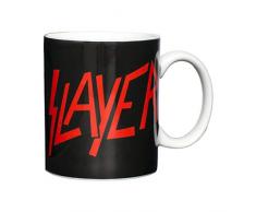 Slayer - Tazza da caffè con logo, in porcellana, 8 cm, colore: Nero