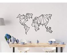 Homemania Decorazione da Parete Mappamondo Nero, in Metallo. Arte Casa Decoro. per Soggiorno, Ufficio, Muro, Planisfero, Taglia Unica